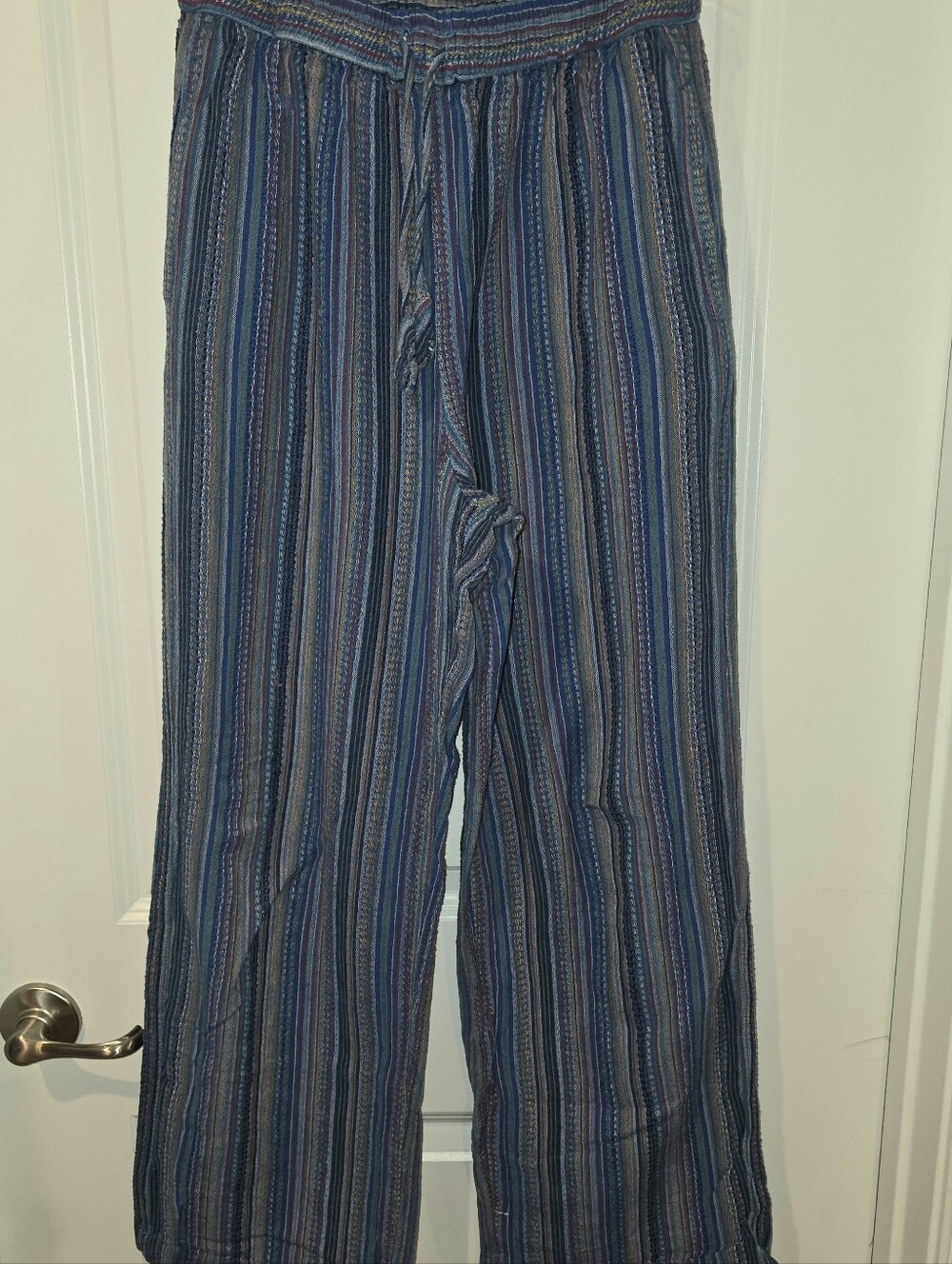 Ganesh Blue Multi-Stripe Casual Pant - Picture 4 of 5